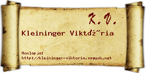 Kleininger Viktória névjegykártya